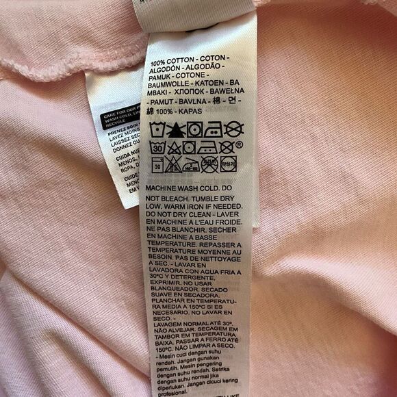 Levis Womens Size Large Graphic Tee T Shirt Pink Long Sleeve Crewneck Pullover - Picture 9 of 10